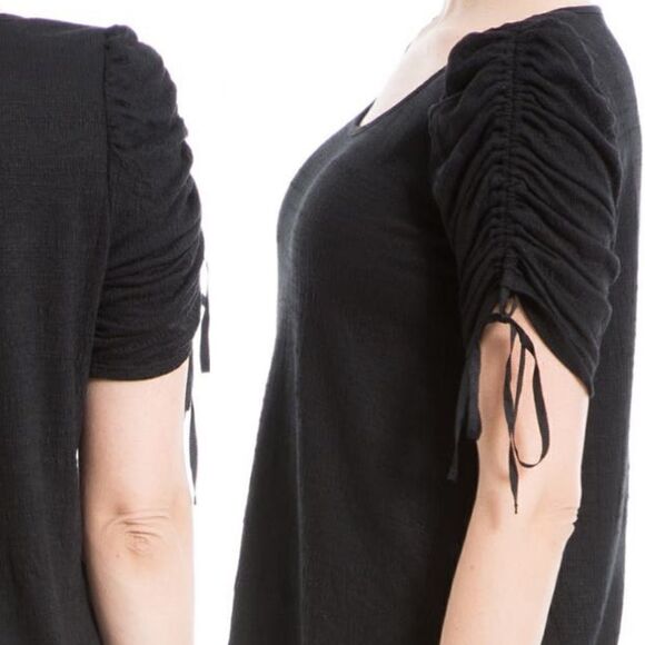 Max Studio Ruched Sleeve Knit Top‎ - Picture 8 of 12